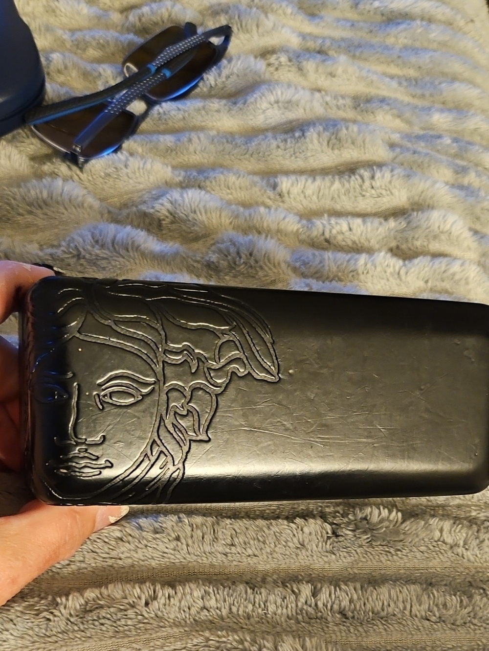 Verasace Sunglasses With Engraved Medusa Head Leather Case